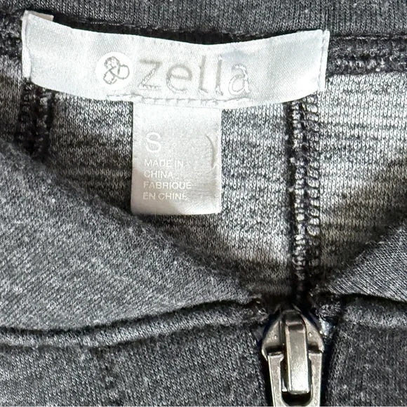 Zella Long Double-Zip Charcoal Gray Sweat Jacket in Women’s Size Small - Picture 4 of 11